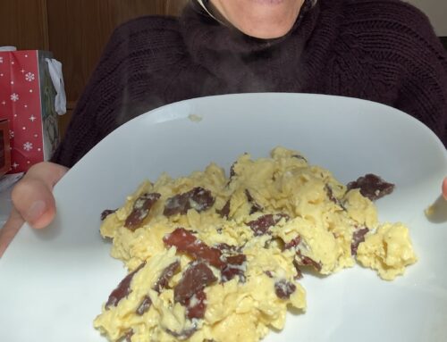 Uova strapazzate con collagene e Biltong
